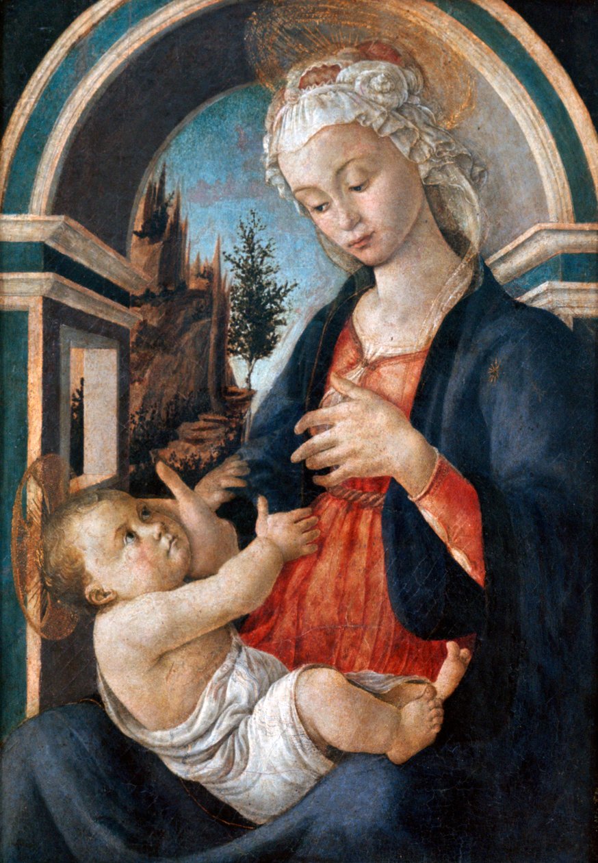 Jomfru og barn, c1444-1510 av Sandro Botticelli