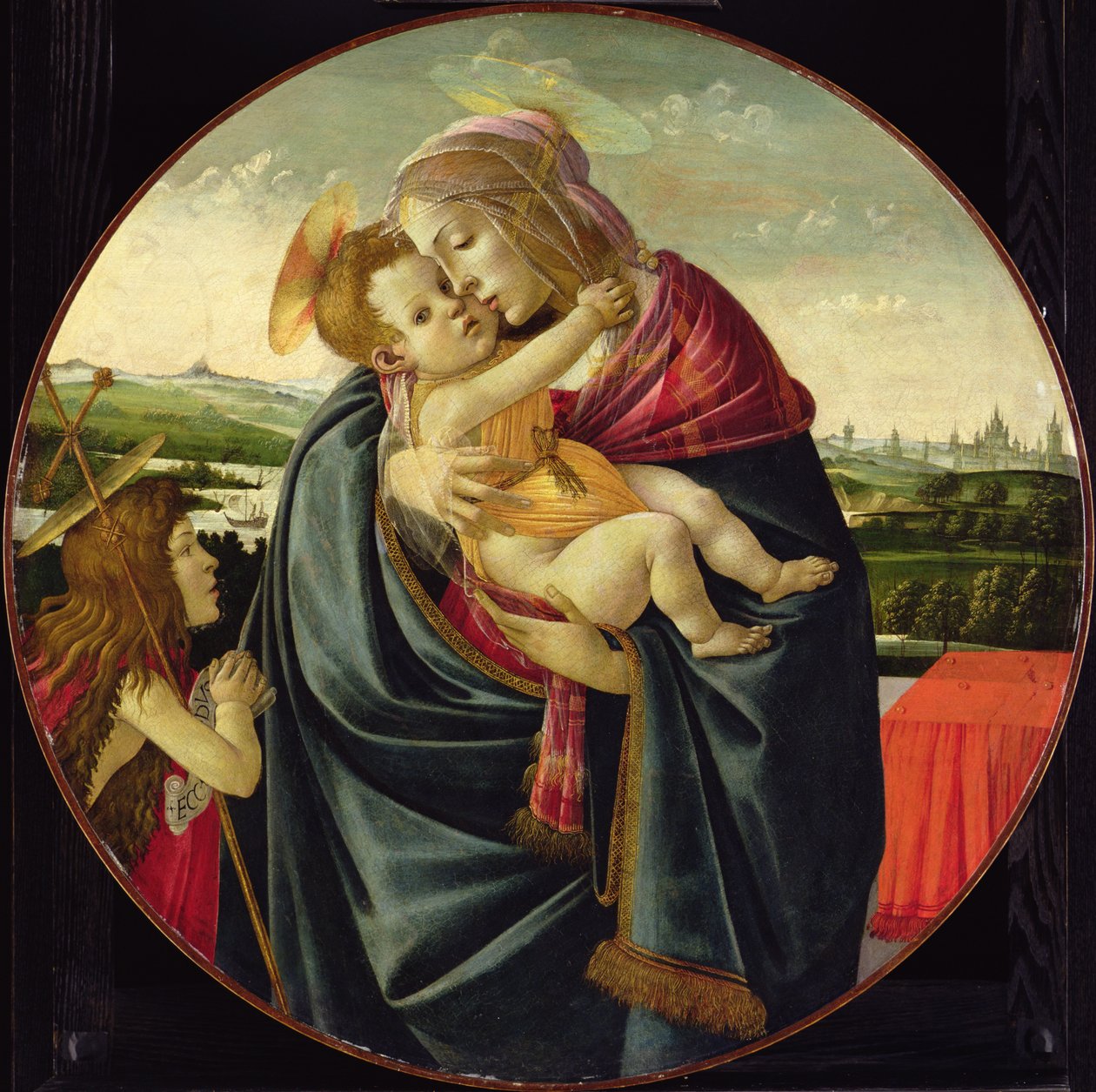 Jomfru og barn med døperen Johannes, ca. 1490 av Sandro Botticelli