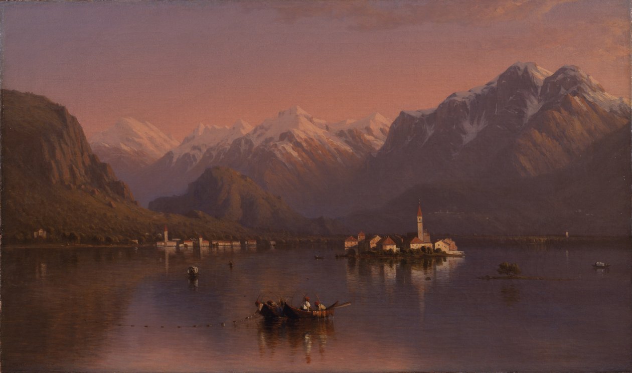 Lago Maggiore, Italia, 1858 av Sanford Robinson Gifford