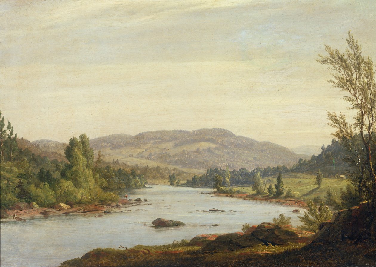Landskap med elv (Scene i Nord-New York), 1849 av Sanford Robinson Gifford