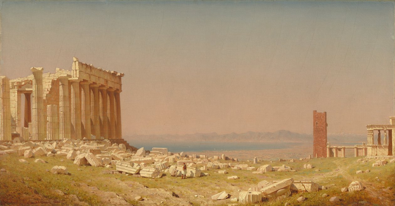 Ruinene av Parthenon, 1880 av Sanford Robinson Gifford