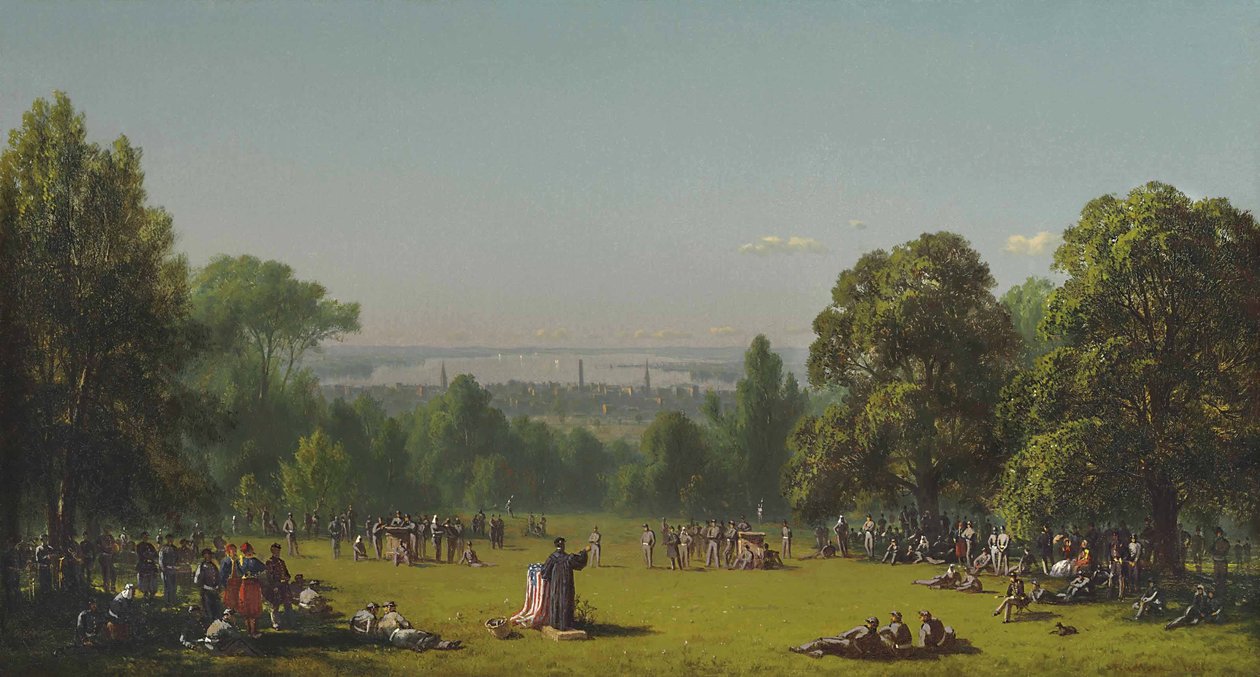 Søndag morgen i leiren til det syvende regimentet av Sanford Robinson Gifford