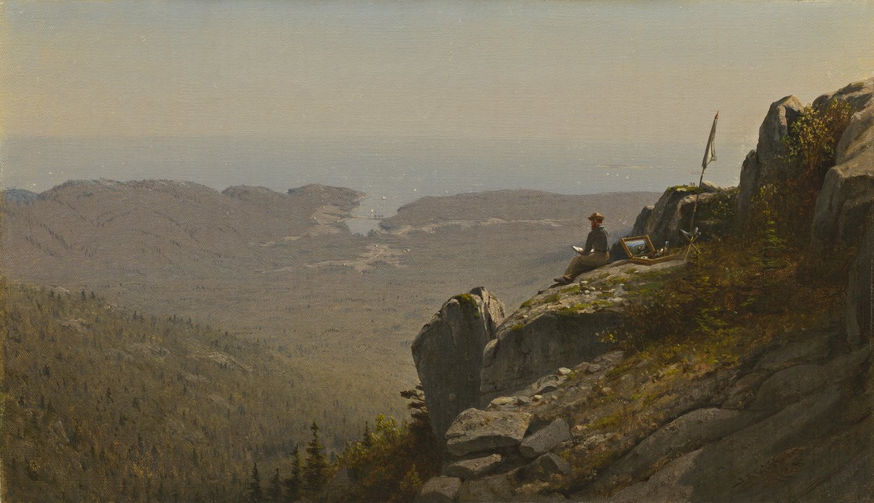 The Artist Sketching at Mount Desert, Maine, 1864-5 av Sanford Robinson Gifford