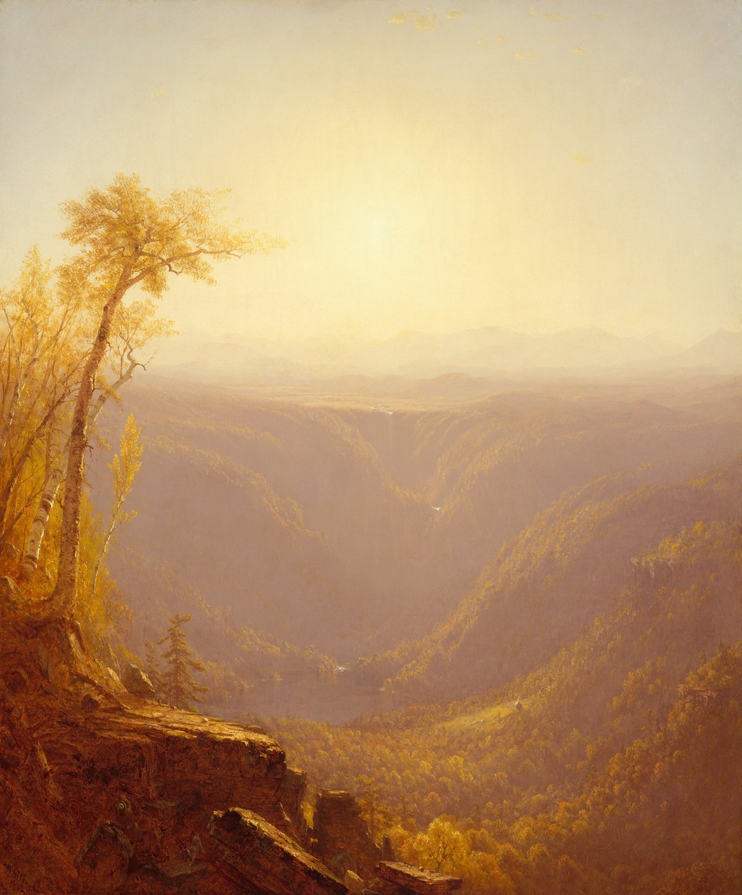 En kløft i fjellene Kaaterskill Clove, 1862. av Sanford Robinson Gifford