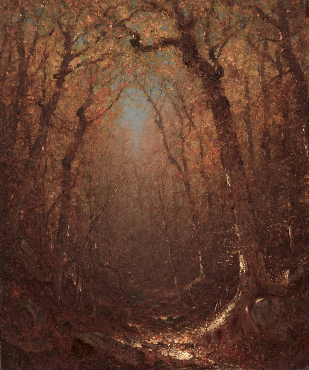 Høst, en skogssti av Sanford Robinson Gifford