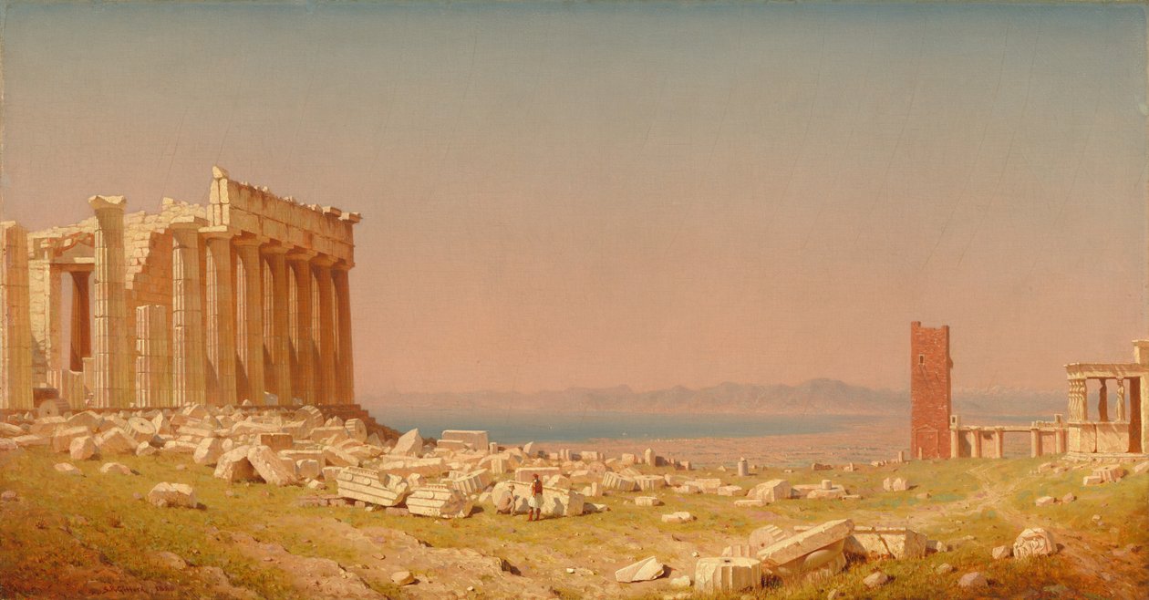Ruinene av Parthenon av Sanford Robinson Gifford