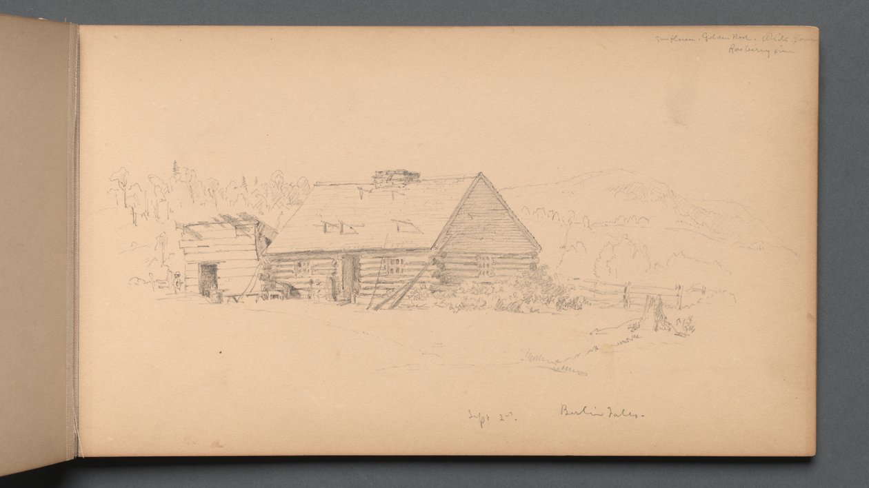 Skissebok, side 14: Berlinfallene 2. september 1859. av Sanford Robinson Gifford