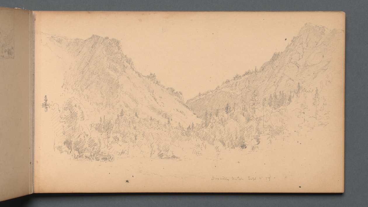 Skissebok, side 18: Dixville Notch, 4. september, 89. 1859. av Sanford Robinson Gifford