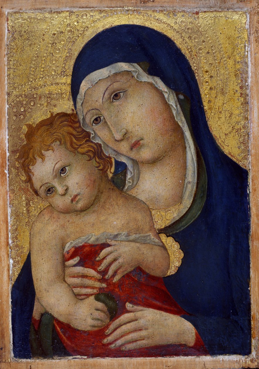 Madonna og barn, ca. 1450 (tempera på tre) av Sano di Pietro