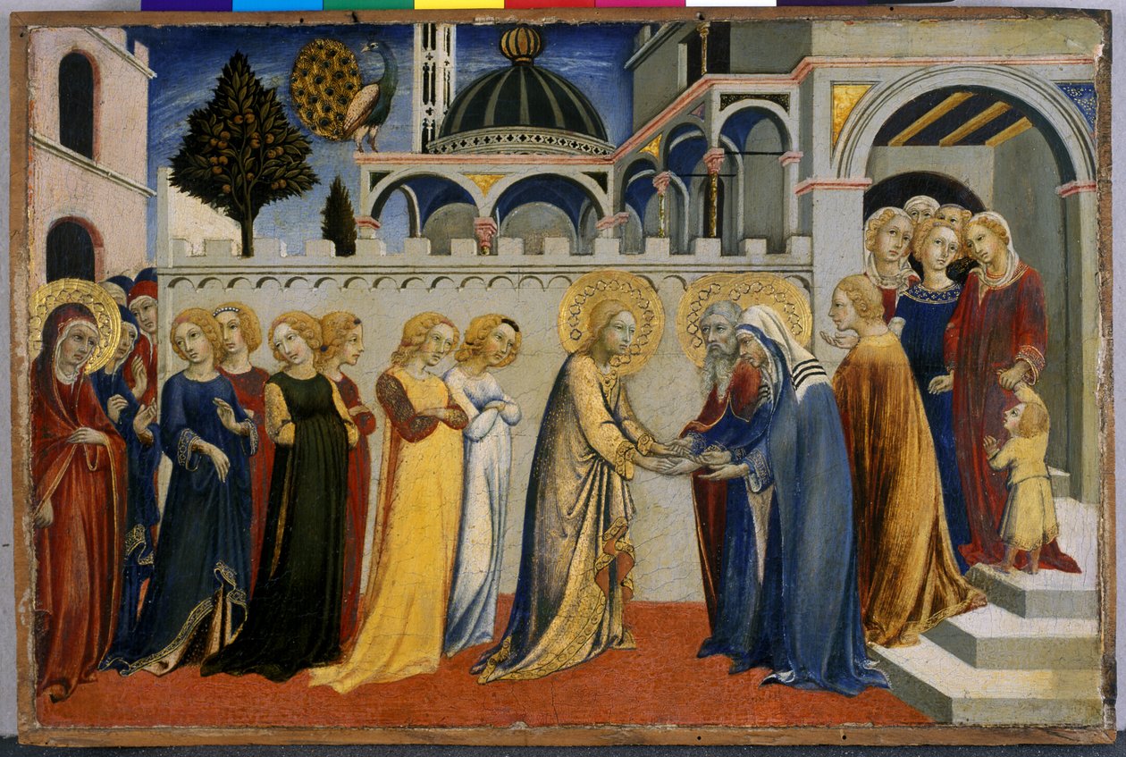 Marys hjemkomst fra tempelet, ca. 144851 (tempera på tre) av Sano di Pietro