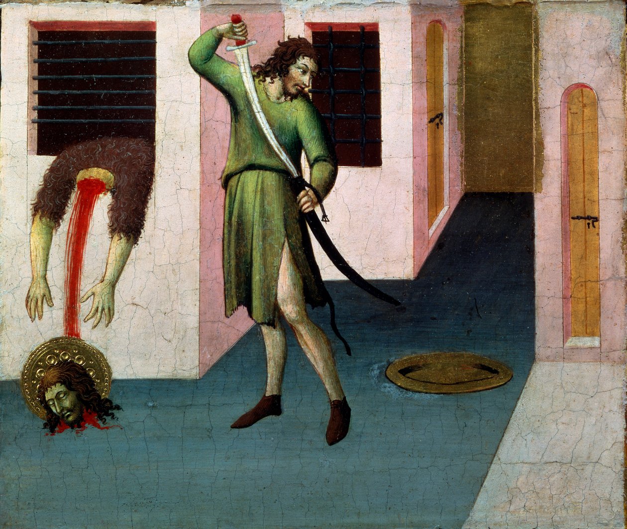 Halshuggingen av døperen Johannes, 1400-tallet av Sano di Pietro