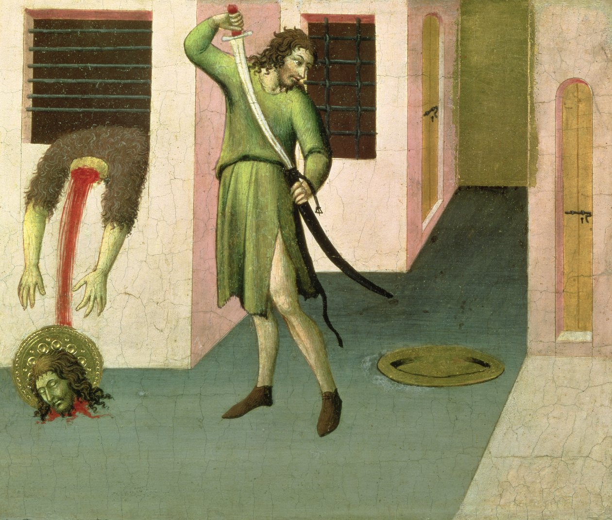 Halshuggingen av døperen Johannes (tempera på panel) (se også 53648) av Sano di Pietro