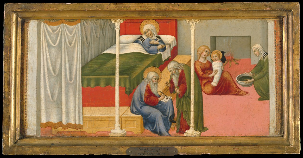 Fødselen og navngivningen til døperen Johannes, 1450-60. av Sano di Pietro