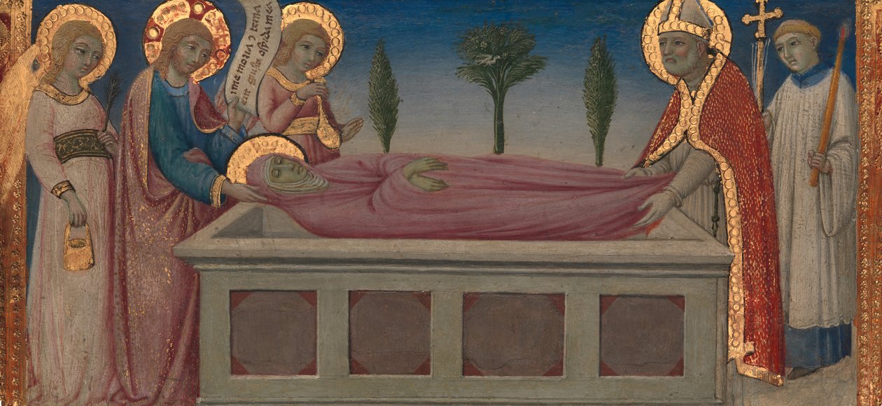 Begravelsen av Saint Martha, ca. 1460-70. av Sano di Pietro