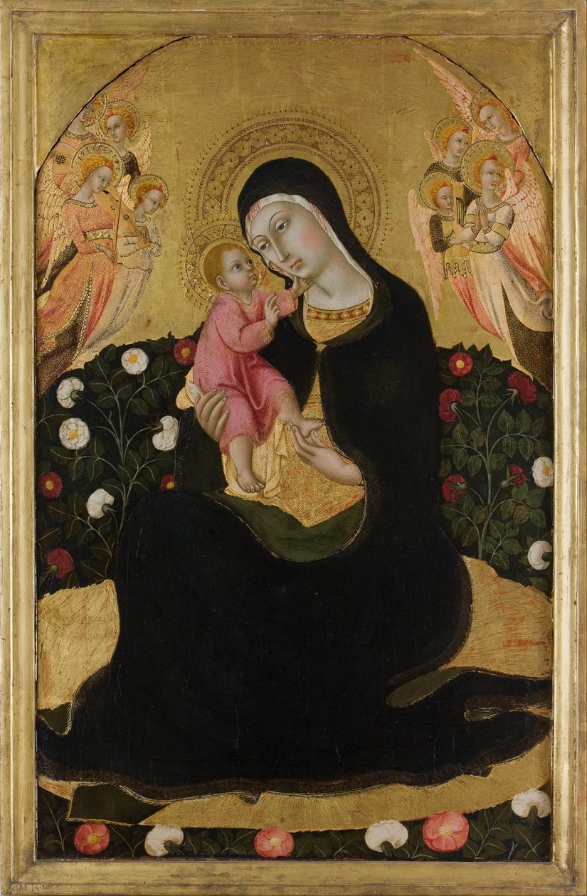 Jomfruen og barnet med engler Madonna av ydmykhet, midten av 1400-tallet. av Sano di Pietro