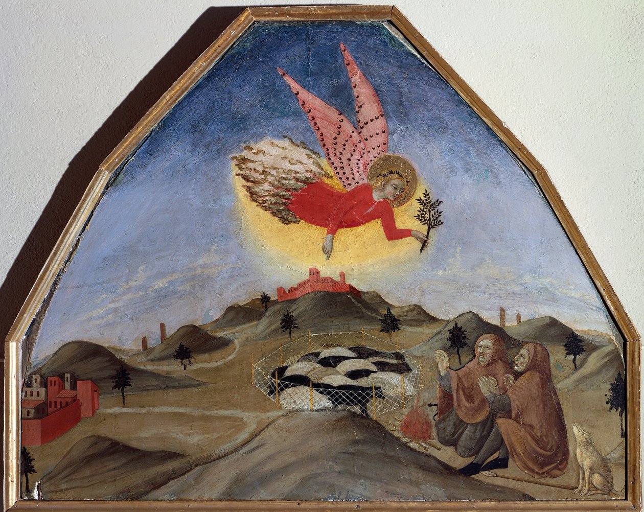 Kunngjøring til gjetere, av Sano di Pietro (1406-1481) av Sano di also Ansano di Pietro di Mencio Pietro