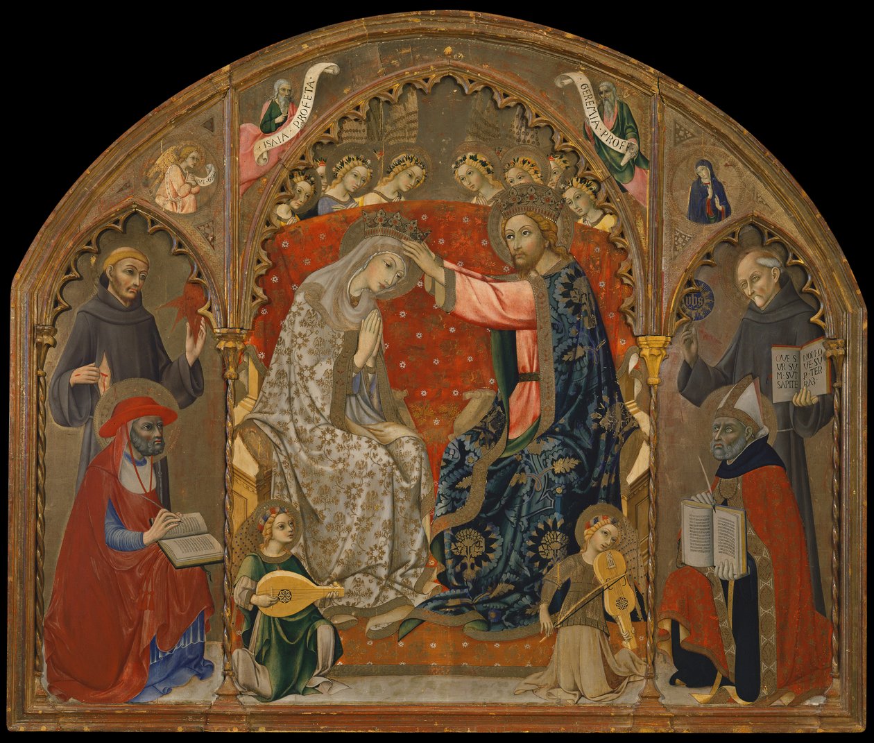 Kroning av jomfruen med hellige (maleri på tre) av Sano di also Ansano di Pietro di Mencio Pietro