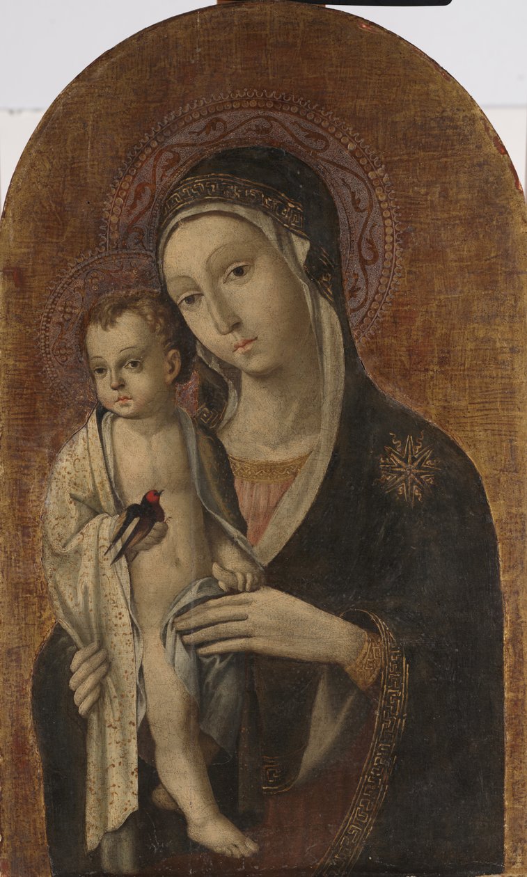 Madonna og barn (tempera på panel) av Sano di also Ansano di Pietro di Mencio Pietro