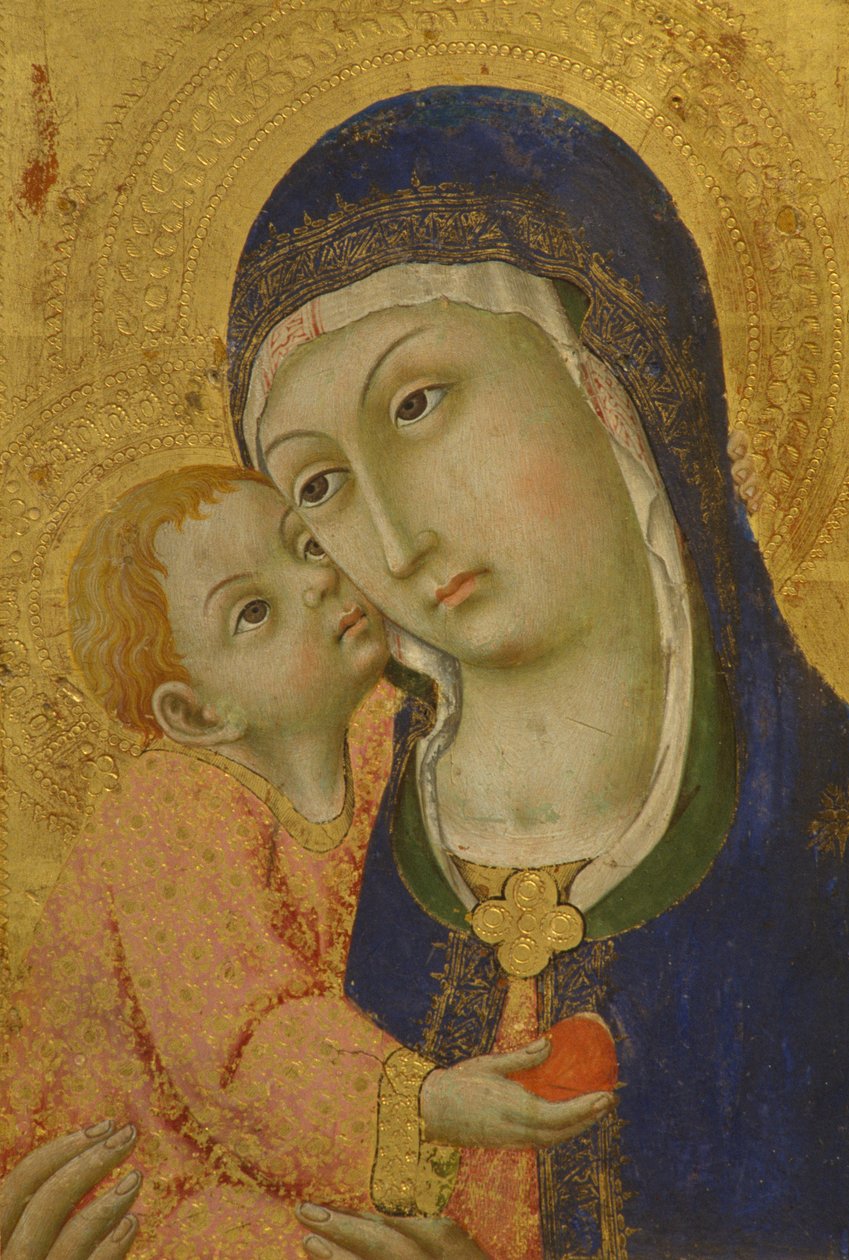 Madonna med barn, av Sano Di Pietro (1406-1481) av Sano di also Ansano di Pietro di Mencio Pietro