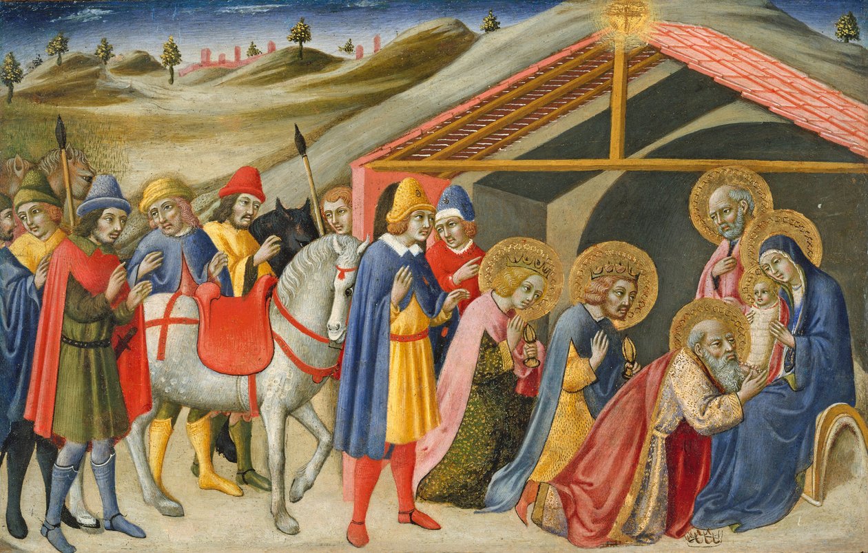 The Adoration of the Magi, ca. 1470 (tempera og gull på tre) av Sano di also Ansano di Pietro di Mencio Pietro