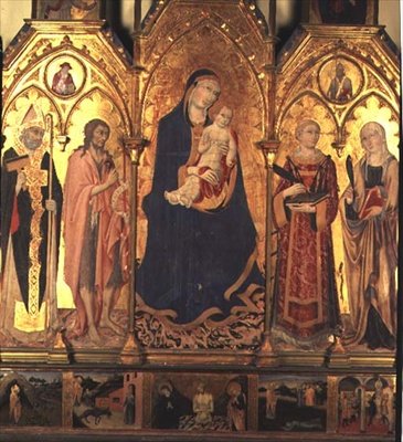 Madonnaen og barnet av Sano di also Ansano di Pietro di Mencio Pietro