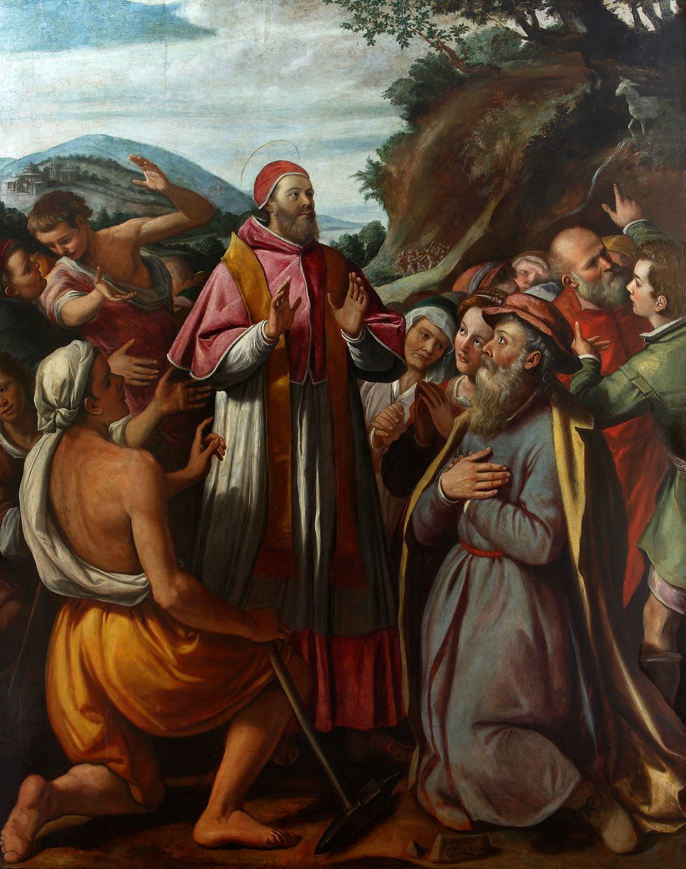 Den hellige pave Clement I, omgitt av troende, 1592. av Santi di Tito