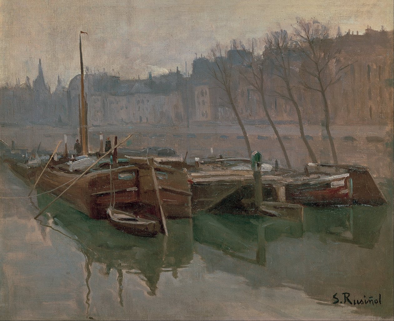 Båter på Seinen av Santiago Rusiñol