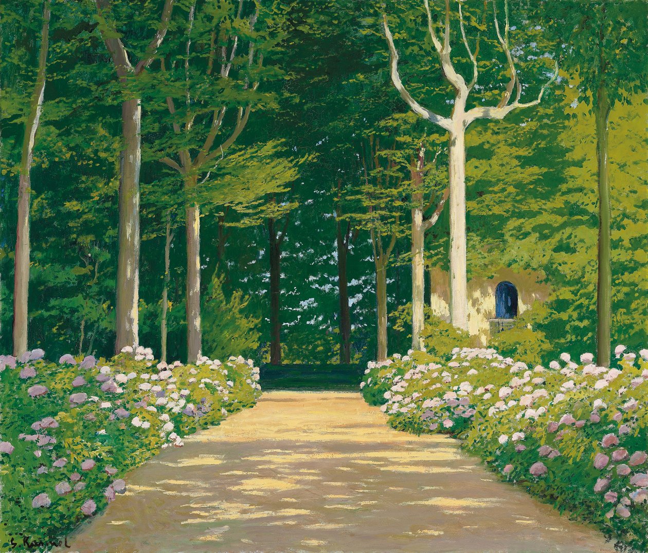 Hortensia på en hagesti, 1929 av Santiago Rusinol i Prats