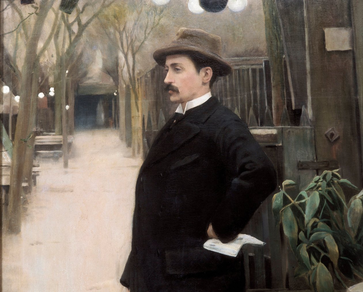 "Portrett av maleren Miguel Utrillo (1862-1934) under oppholdet i Paris" Detalj. Maleri av Santiago Rusinol y (i) Prats (1861-1931) 1891. av Santiago Rusinol i Prats