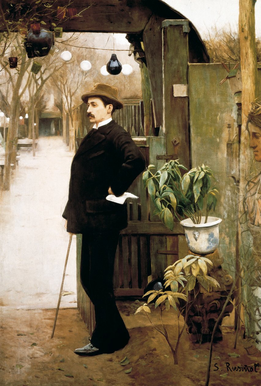 "Portrett av maleren Miguel Utrillo (1862-1934) under hans opphold i Paris" Maleri av Santiago Rusinol y (i) Prats (1861-1931) 1891 av Santiago Rusinol i Prats