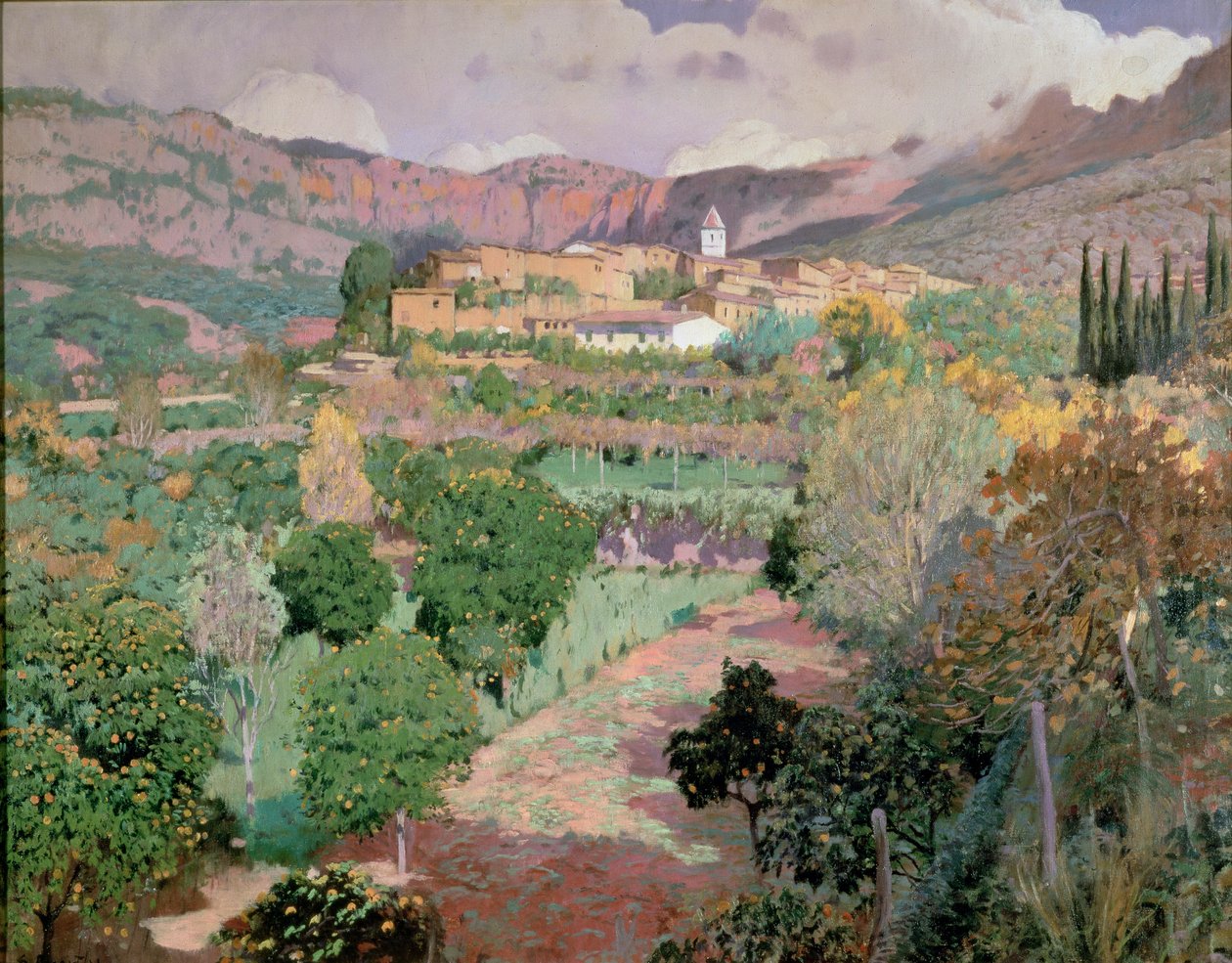 Soller, Mallorca (olje på lerret) av Santiago Rusinol i Prats