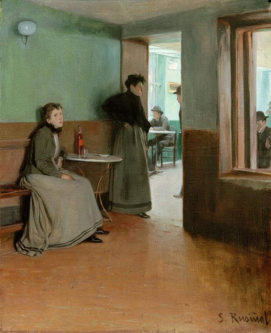 Akvarium (inne i en kafé) av Santiago Rusiñol