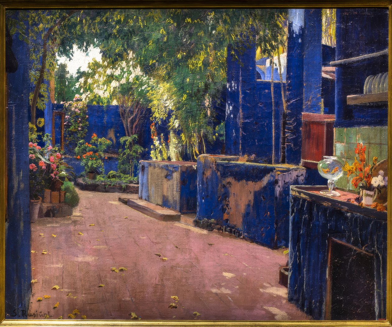 Den blå uteplassen av Santiago Rusiñol