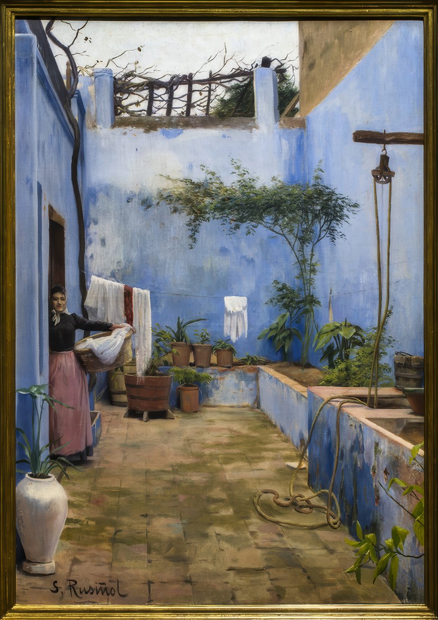 Den blå uteplassen av Santiago Rusiñol