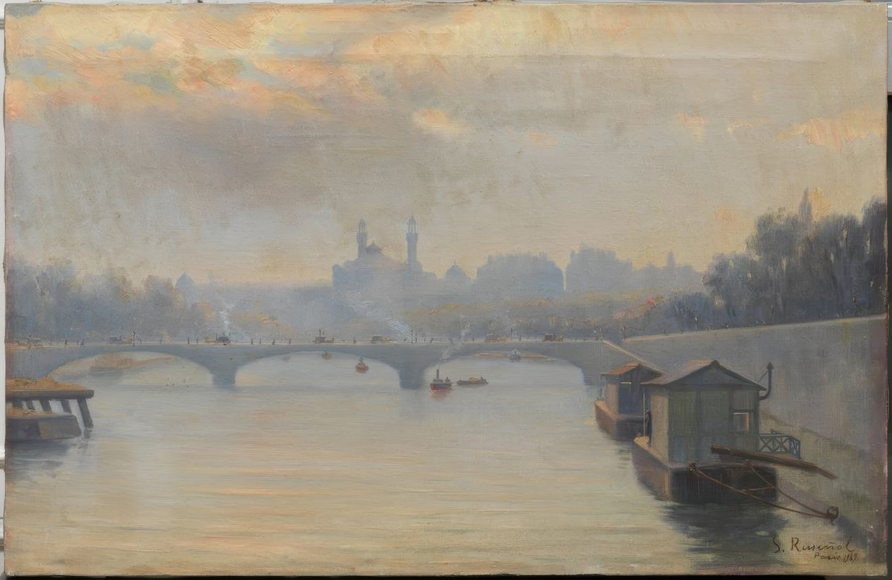 Seinen og Trocadero av Santiago Rusiñol