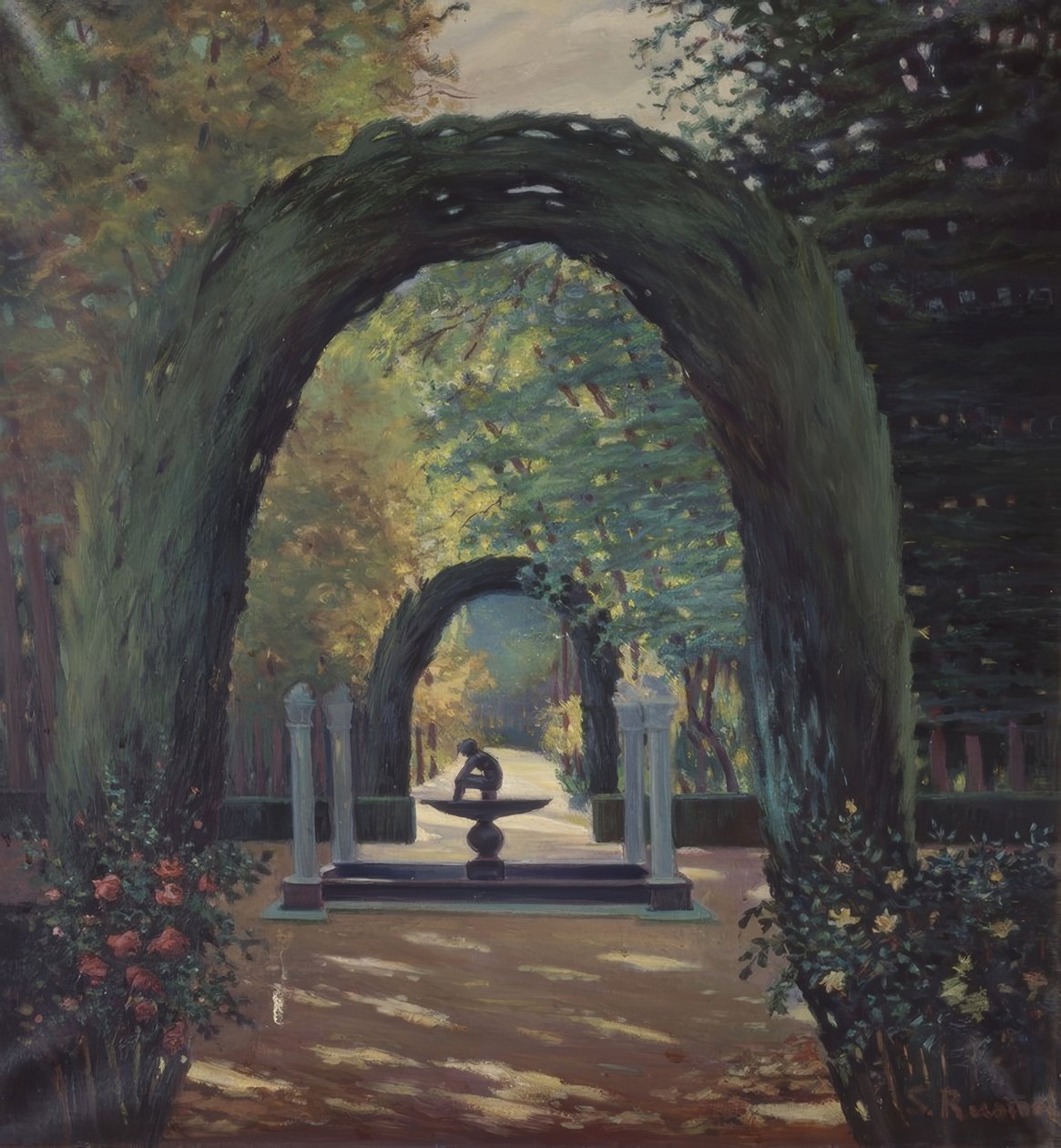 El Niño de la Espina-fontenen - Jardines de Aranjuez av Santiago Rusiñol