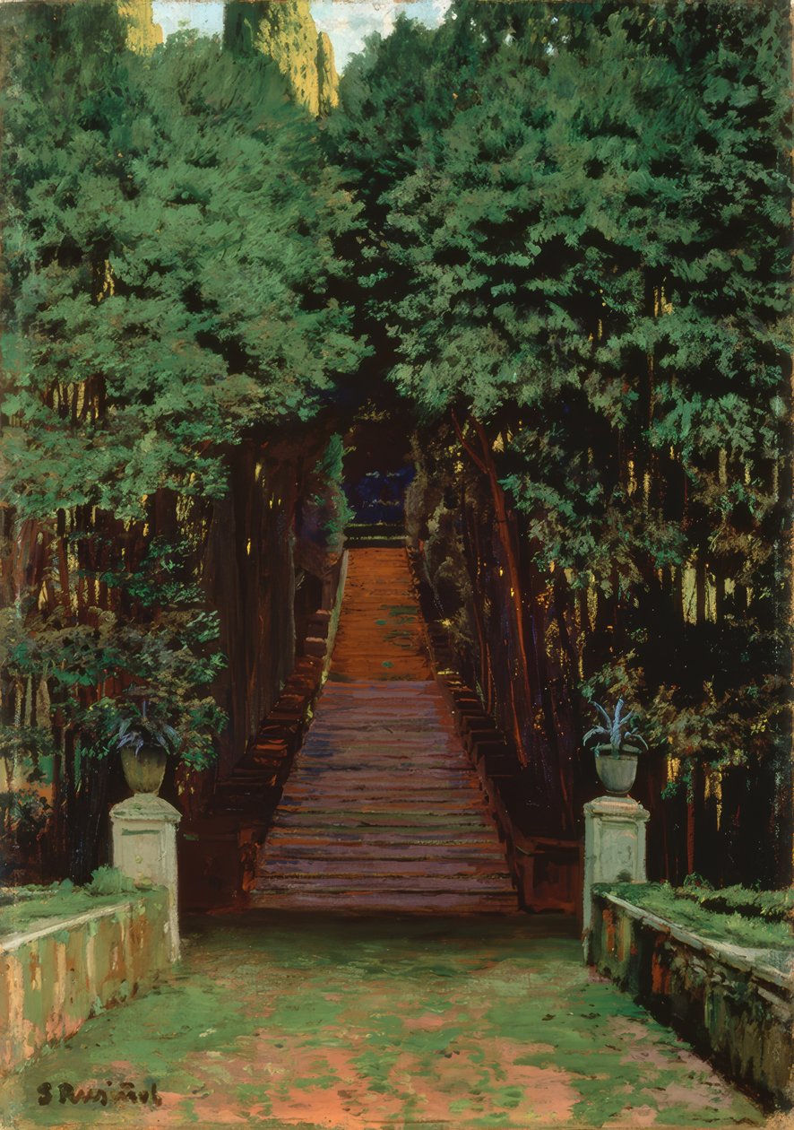 Trapper i hagen av Santiago Rusiñol