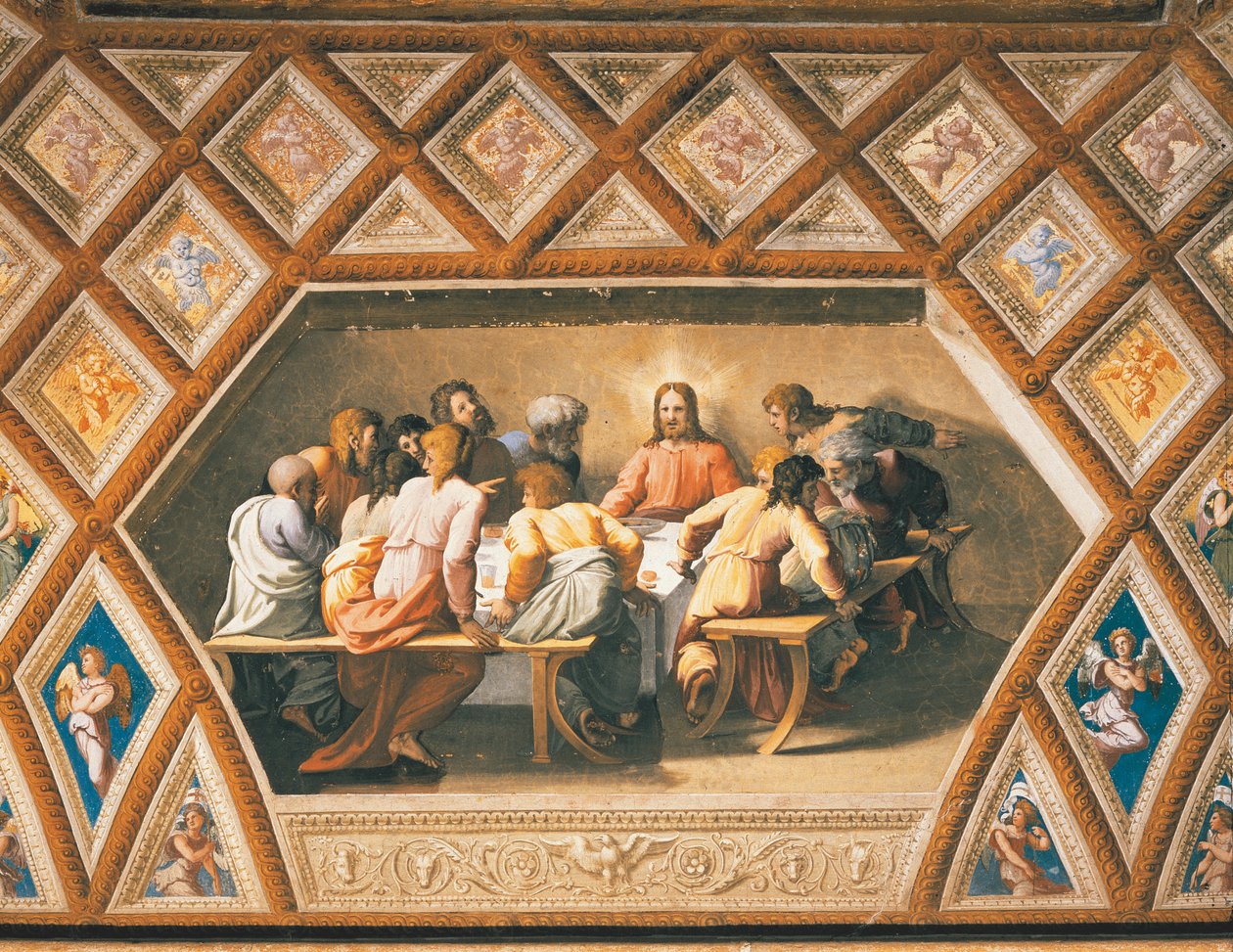 Siste måltid av Sanzio of Urbino (workshop) Raphael