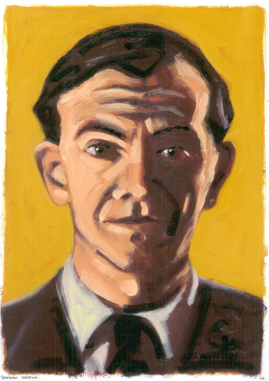 Graham Greene, 2008 (olje på papir) av Sara Hayward
