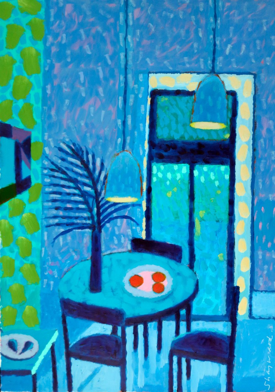 L#39;Interieur #, 2022 (akryl på plate) av Sara Hayward