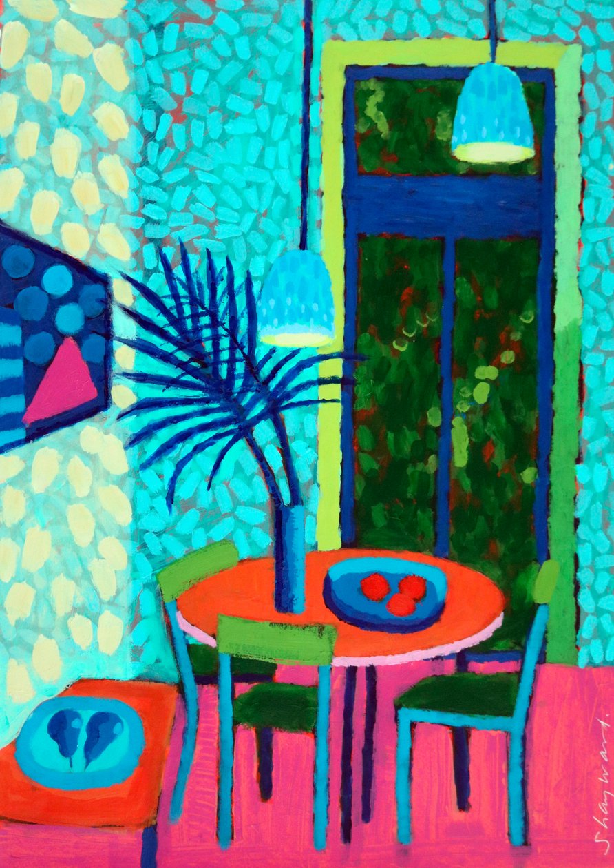 Fruktene #, 2023 (akryl på plate) av Sara Hayward