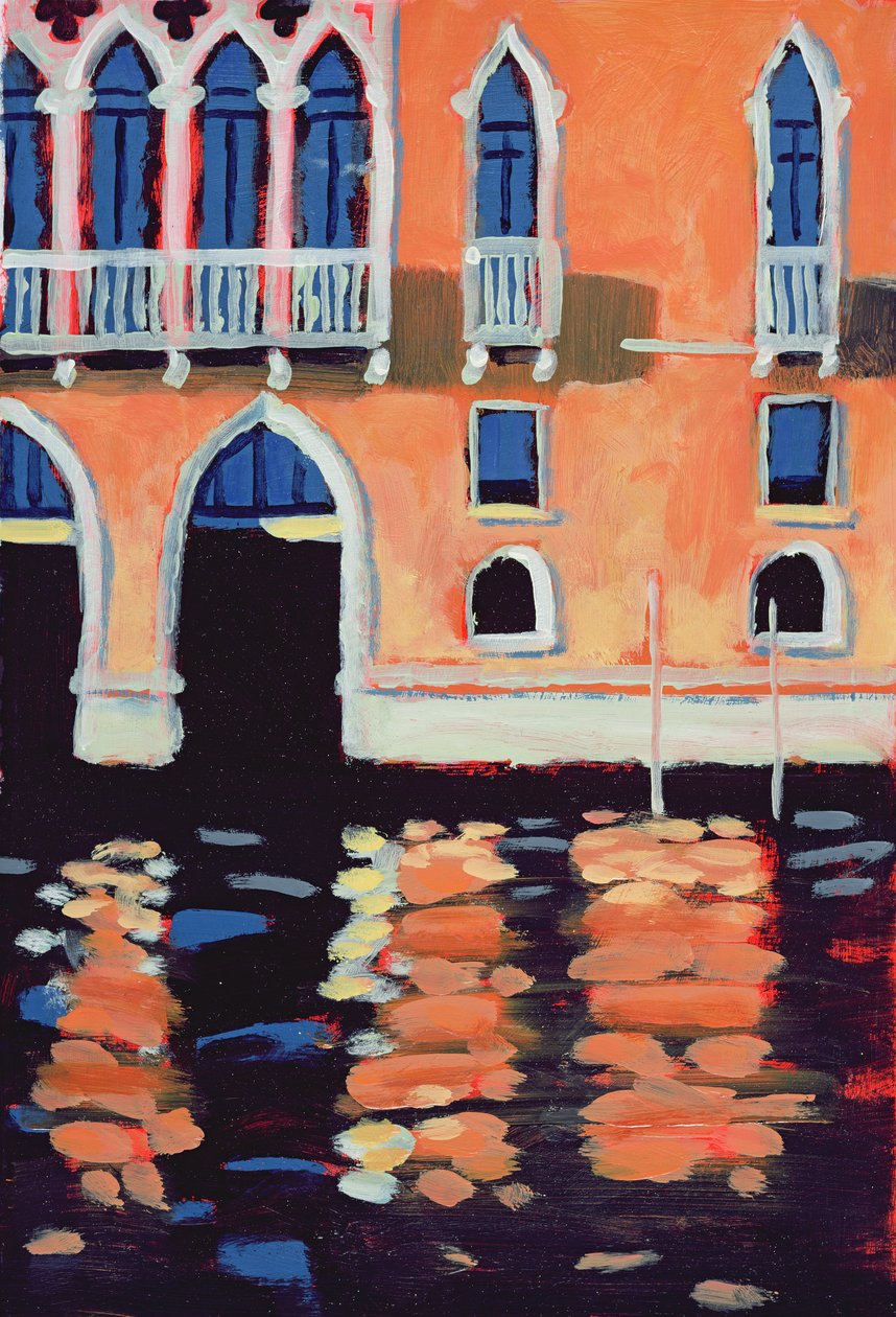 Palazzo, Venezia (olje på kort) av Sara Hayward