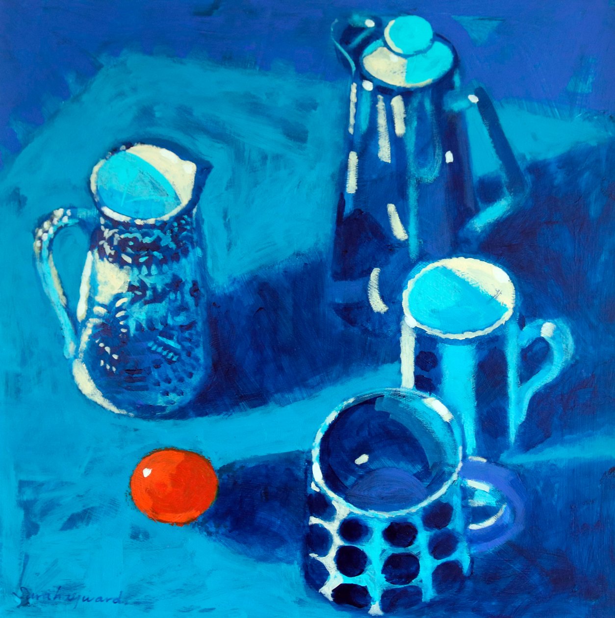 Stilleben #47, 2025 (akryl på plate) av Sara Hayward