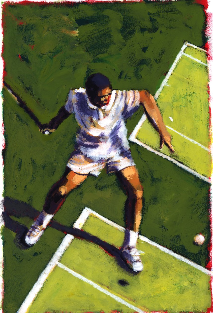 Tennisspiller, 2009 (akryl) av Sara Hayward