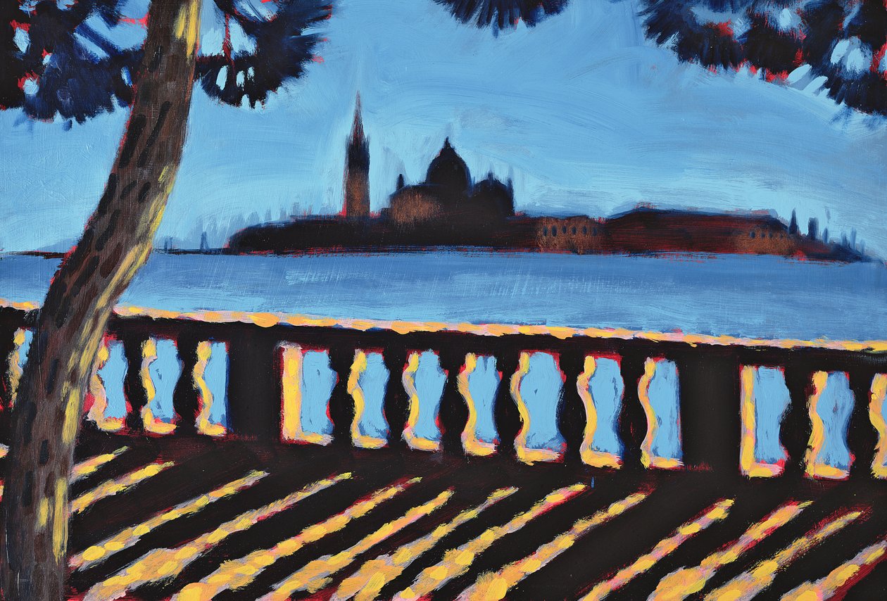 Mot Giudecca, Venezia (olje på kort) av Sara Hayward