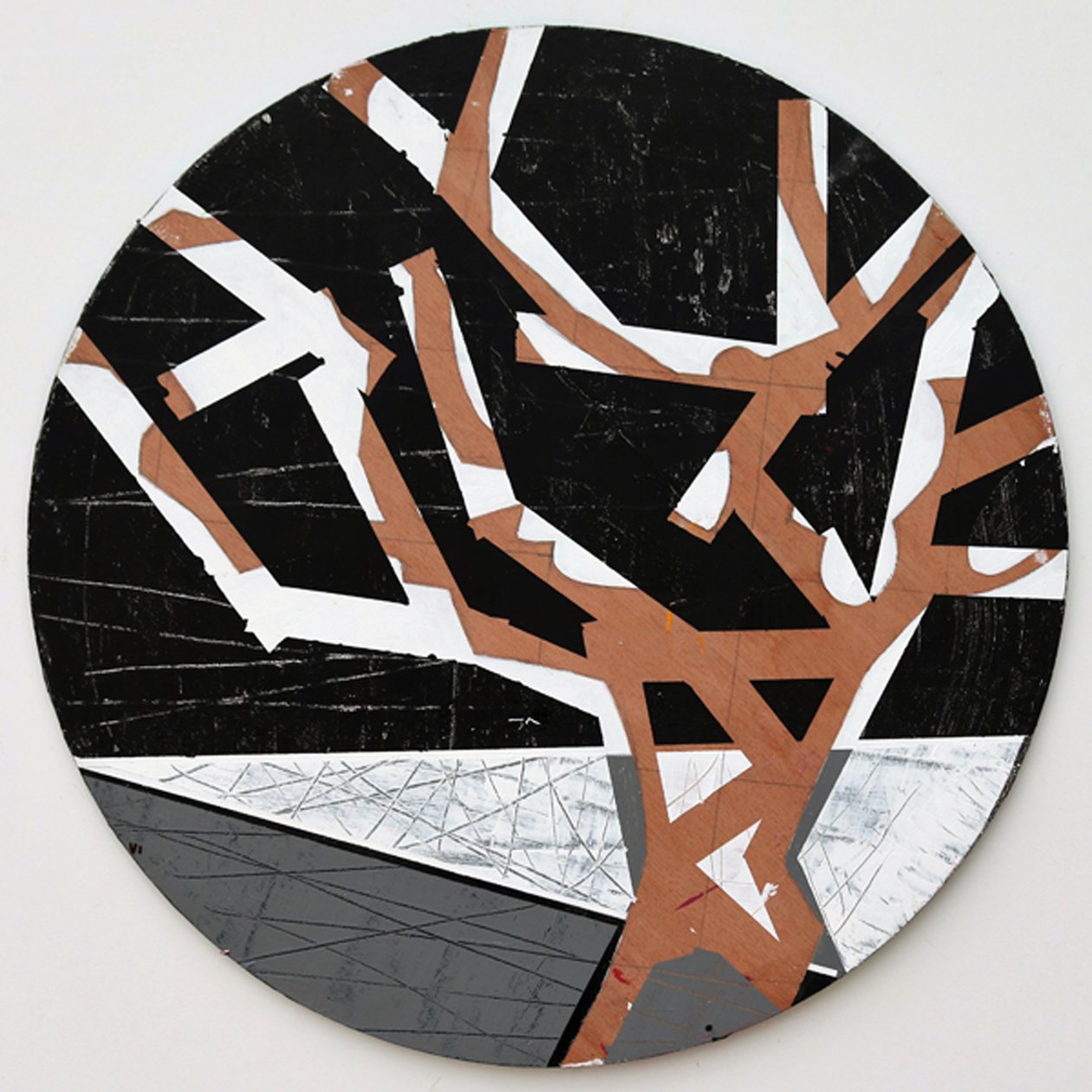 Twixt Heaven & Earth VI-B (akryl på sirkulært bord) av Sara Hayward