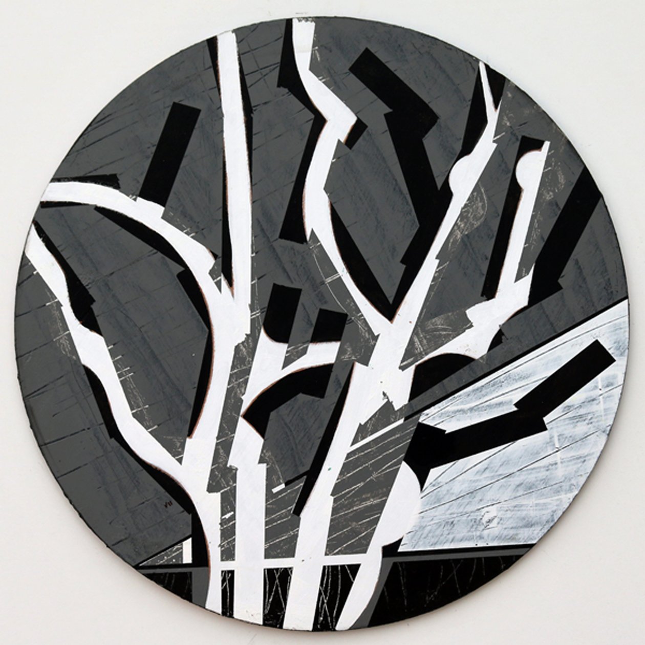 Twixt Heaven & Earth VII-B (akryl på sirkulært bord) av Sara Hayward