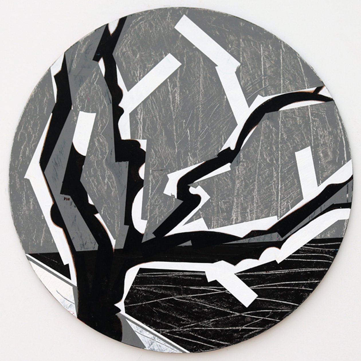 Twixt Heaven & Earth VIII-B (akryl på sirkulært bord) av Sara Hayward