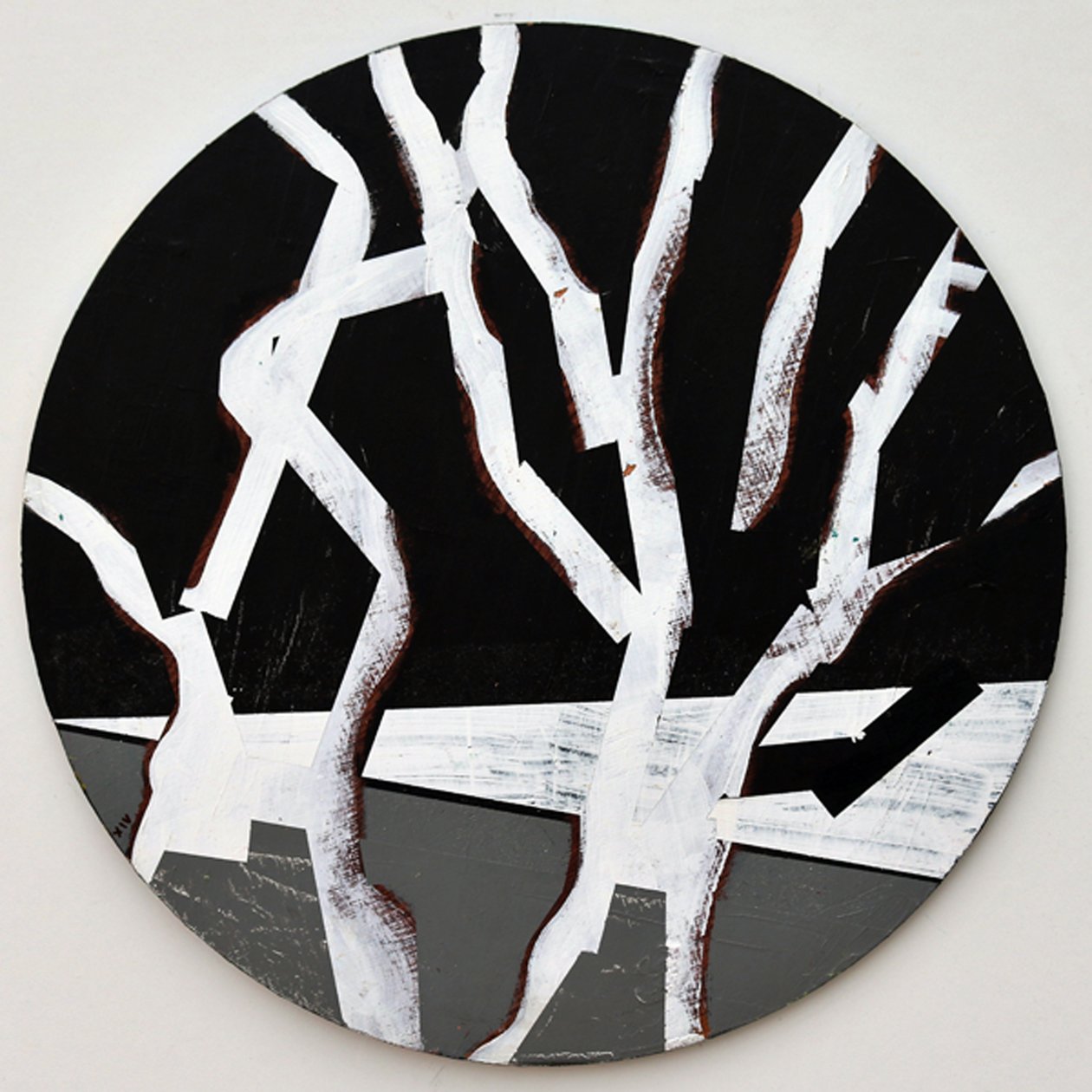 Twixt Heaven & Earth XIV-B (akryl på sirkulært bord) av Sara Hayward