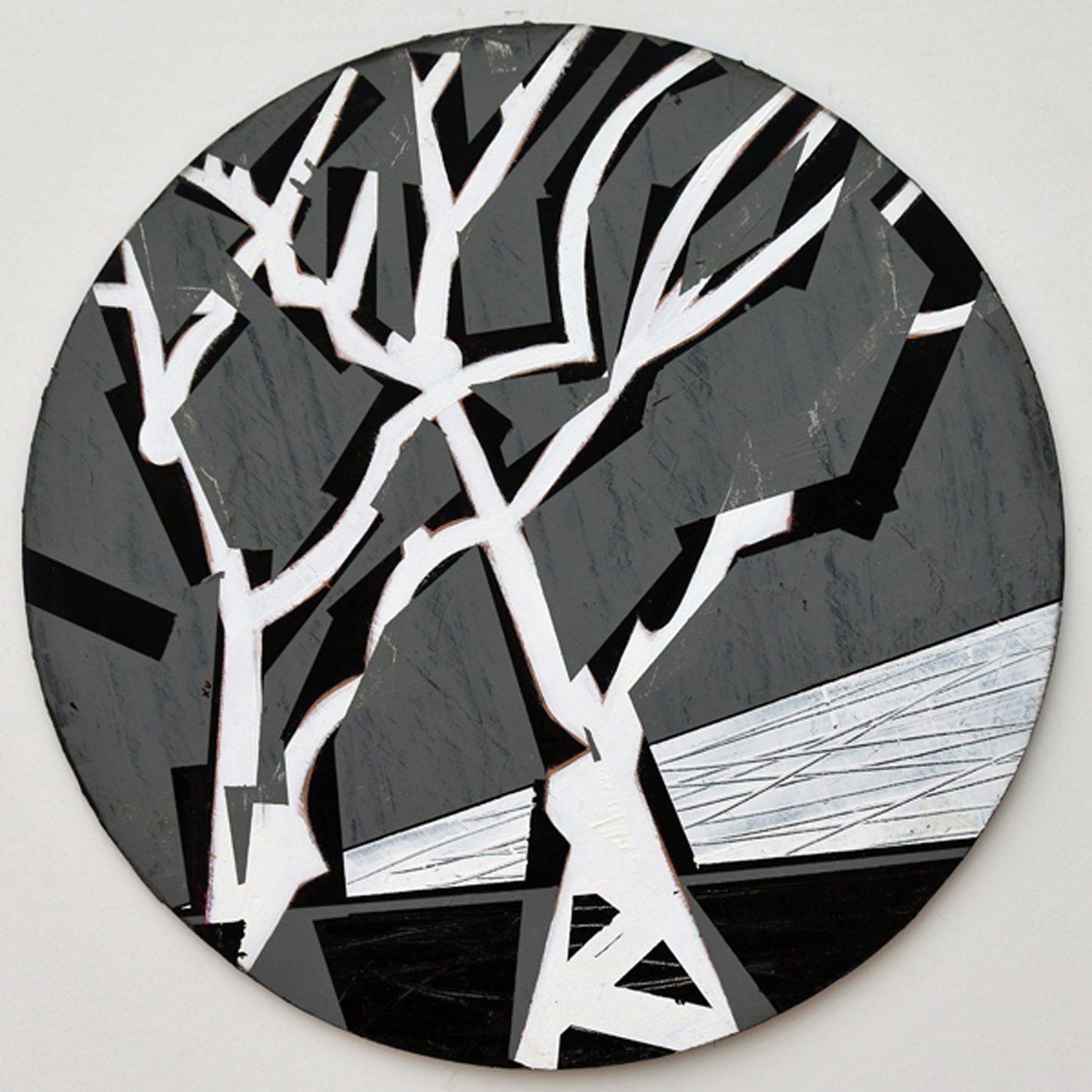 Twixt Heaven & Earth XV-B (akryl på sirkulært bord) av Sara Hayward